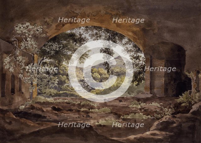 Channel of Lake Albano, 1824. Creator: Ernst Fries.