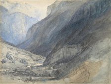 The Valley of Lauterbrunnen, Switzerland, ca. 1866. Creator: John Ruskin.