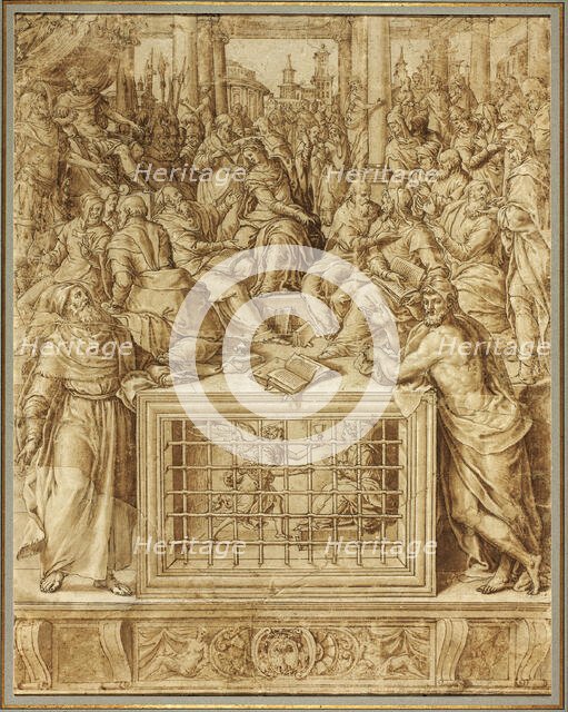 Saint Catherine Disputing with the Philosophers, 1562/63. Creator: Livio Agresti da Forlì.