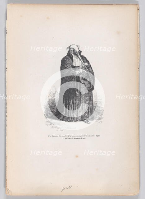 A Stork was called to the presidency... from Scenes from the Private and Public Lif..., ca. 1837-47. Creator: Joseph Hippolyte Jules Caque.