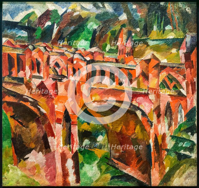 The Red Bridge of Tsaritsyno, c1918. Creator: Lentulov, Aristarkh Vasilyevich (1882-1943).