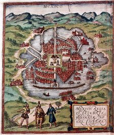 Mexico City in the early 16th century. Artist: Unknown