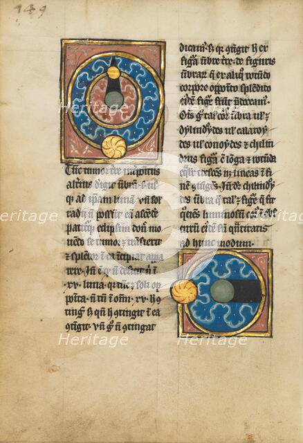 Two Diagrams with the Sun and the Moon; De Natura Avium; De Pastoribus et Ovibus, 1277 or after. Creator: Unknown.