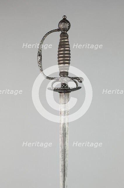 Smallsword with Portraits of Monarchs from the Bourbon Dynasty, France, c. 1770/80. Creator: Unknown.