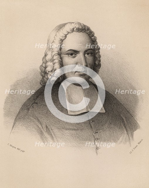 Cardinal Giulio Alberoni (1664-1752), Italian cardinal, Prime Minister of Philip V, engraving 1870.