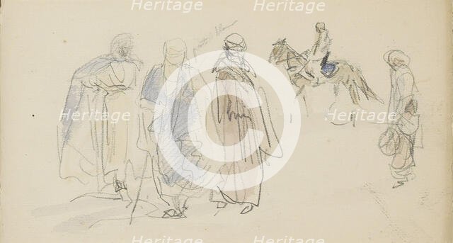 Algerians in traditional costume, 1922. Creator: Marius Bauer.