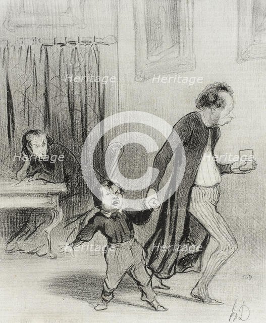 Satáne piallard d'enfant va!...laisse moi donc composer en paix mon ode..., 1844. Creator: Honore Daumier.