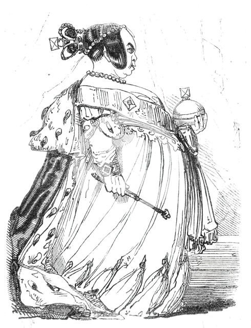 Twelfth Night characters - The Queen, 1844.  Creator: Unknown.