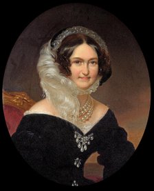 Portrait of Empress Caroline Augusta of Austria (1792-1873), c1864. Creator: Schrotzberg, Franz (1811-1889).