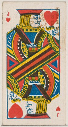 Jack of Hearts (red), from the Playing Cards series (N84) for Duke brand cigarettes, 1888., 1888. Creator: Unknown.