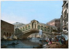 Rialto Bridge, Venice, Italy, 19th century(?).Artist: Kirchmayn