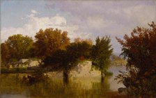 Trees along Stream in Fall, 1861. Creator: William Trost Richards.