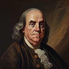 AI Image - Portrait of Benjamin Franklin, 1770s, (2023).  Creator: Heritage Images.