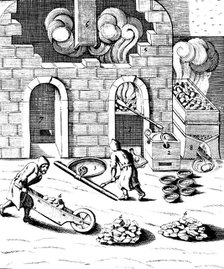 Smelting of copper, 1683. Artist: Unknown