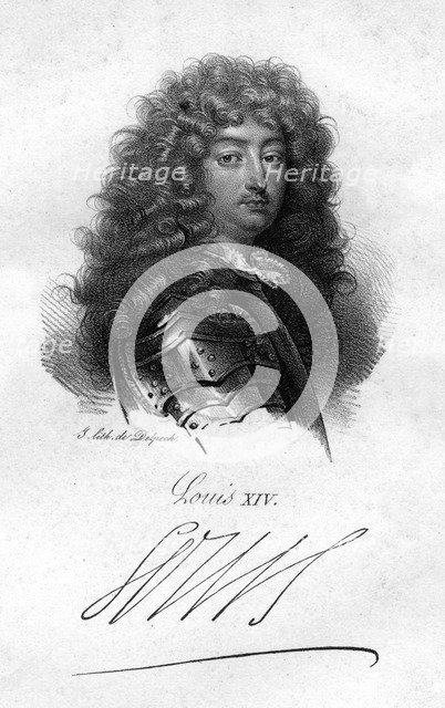 Louis XIV, King of France, (19th century).Artist: King Louis XIV of France