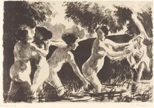 Bathers Wrestling (Baigneuses luttants), c. 1896. Creator: Camille Pissarro.
