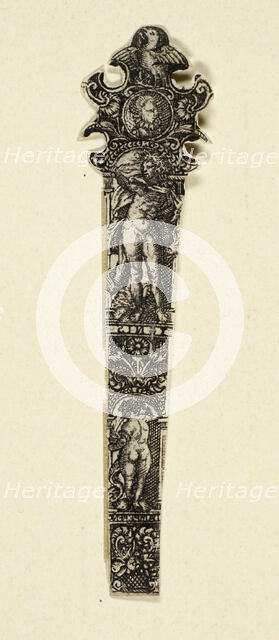 Ornamental Design for Knife Handle with Fire, from The Four Elements, c. 1590. Creator: Unknown.
