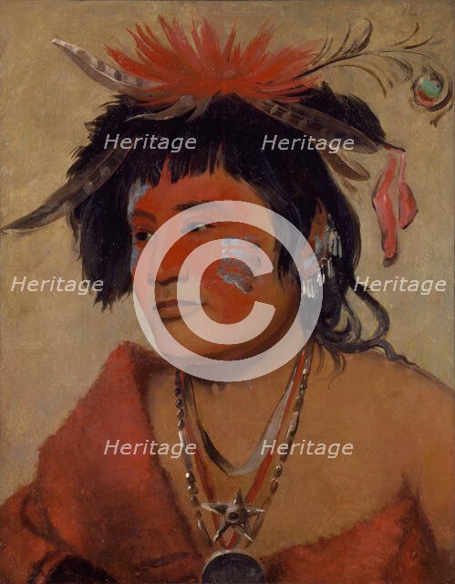 Pah-shee-náu-shaw, a Warrior, 1831. Creator: George Catlin.