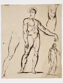 Studies of Standing Nude Male, between 1806 and 1846. Creator: Benjamin Robert Haydon.