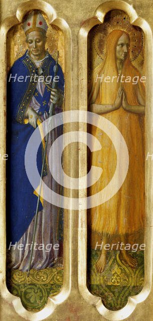 Saints Louis of Toulouse und Mary of Egypt (From the Perugia Altarpiece), ca 1437. Creator: Angelico, Fra Giovanni, da Fiesole (ca. 1400-1455).