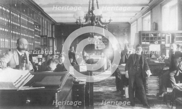 Treasury Dept. employees - Mr. Smith's room, between 1890 and 1950. Creator: Frances Benjamin Johnston.
