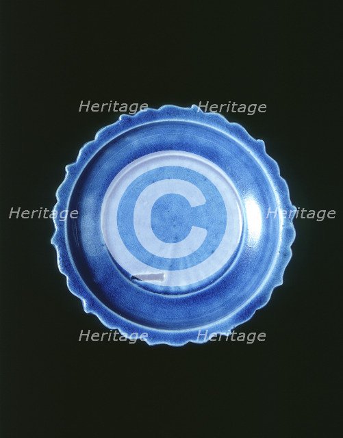 Turquoise lobed saucer, Late Ming dynasty, China, 16th century. Artist: Unknown