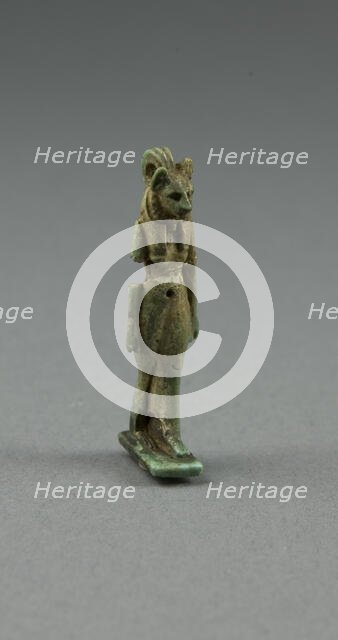 Amulet of the Goddess Bastet, Egypt, Third Intermediate Period, Dynasty 21-25 (1069-656 BCE). Creator: Unknown.