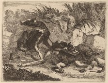 Two Greyhounds, Leashed and Facing Opposite Directions, 1642. Creator: Jan Fyt.