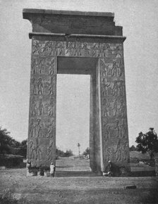 ''Karnak. Le temple de Ramses IV. Porte triomphale; Le Nord-Est Africain', 1914. Creator: Felix Bonfils.
