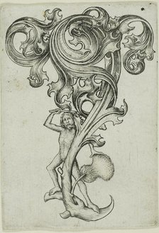 Thistle Ornament With Wild Man, 1450/67. Creator: Master ES.