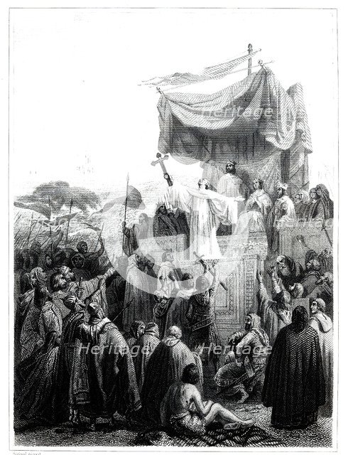 Preaching the Second Crusade for Saint Bernard commissioned by Pope Eugenius III to the King of F…