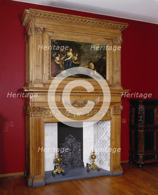 Chimney piece with representation of Odysseus and Nausicaa, 1639. Creator: Philips Vinckboons II.
