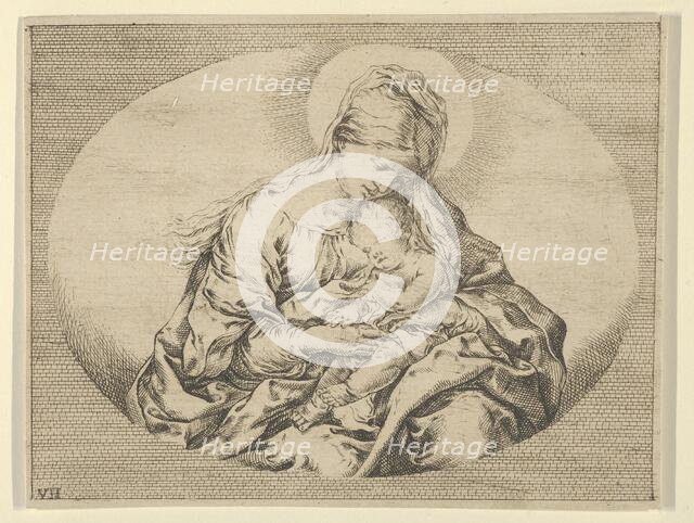 The Virgin holding the infant Christ, an oval composition, after Reni, ca. 1600-1640. Creator: Anon.