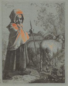 Child Shepherdess with Flock, 1758. Creator: Francesco Londonio.