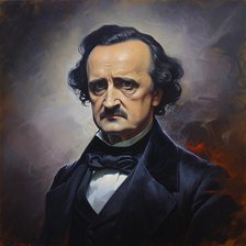 AI Image - Portrait of Edgar Allan Poe, 1840s, (2023). Creator: Heritage Images.