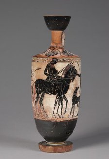 Black-Figured Lekythos, c. 500 BC. Creator: Unknown.