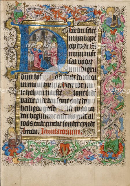 Initial H: The Annunciation; Book of Hours, about 1460. Creator: Master of Evert Zoudenbalch.
