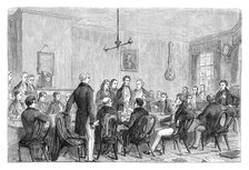A meeting of the Anti-Corn Law League in Newall's Building, Manchester, 1838 (c1895). Artist: Unknown