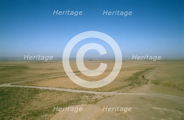 View from the Ziggurat at Calah (Nimrud), Iraq, 1977.
