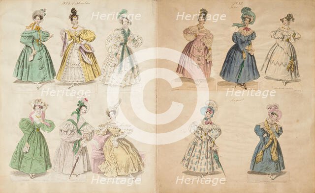 Costume plates, 1832-34. Creator: Unknown.