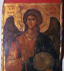 Byzantine icon of the Archangel Michael, 14th century. Artist: Unknown