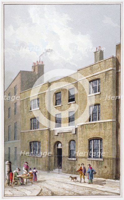Building in Old Broad Street which bears the Pinners' Hall sign, City of London, 1815. Artist: George Shepherd