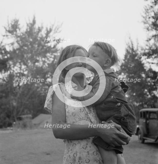 Champion hop picker in squatter camp before the season..., Washington, Yakima Valley, 1939 Creator: Dorothea Lange.