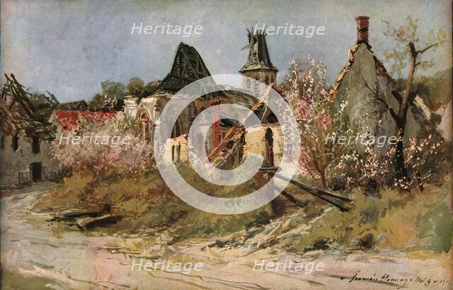 'Dans le village de Craonnelle', 1917. Creator: Francois Flameng.