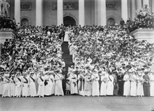 U.S. Capitol - Visitors, Etc., Woman Suffrage, 1914. Creator: Harris & Ewing.