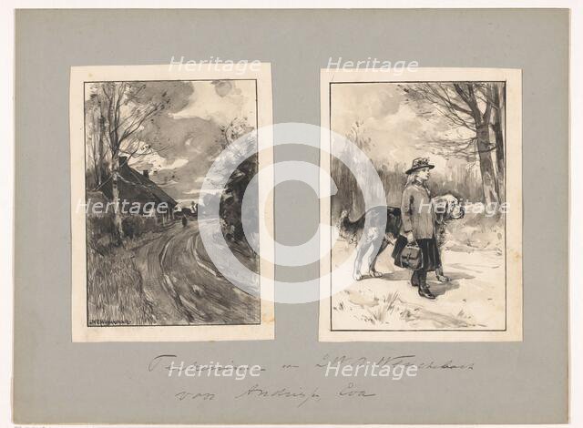 Figure on a country road and a girl with dog, in or before 1883-c.1904. Creator: Willem Wenckebach.