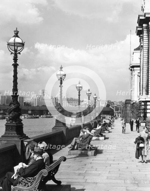 The South Bank and the River Thames, London, 1950s. Creator: Arthur Charles Kirby Ware.