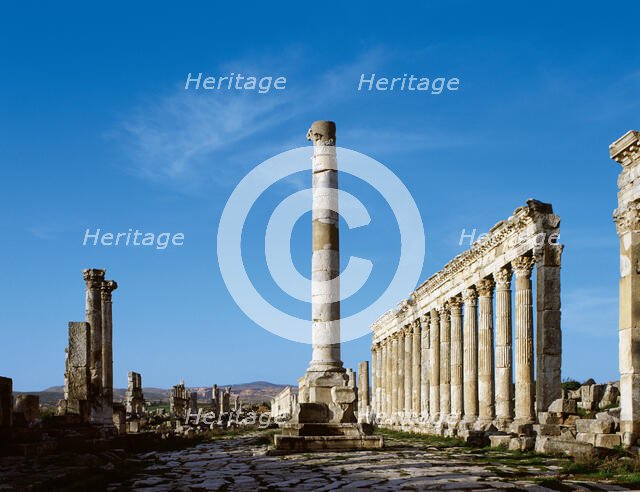 Votive column in the Cardo Maximus, Apamea, Syria, 2001. Creator: LTL.