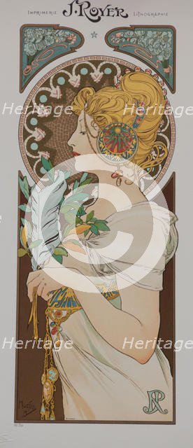 La Plume, 1899. Creator: Mucha, Alfons Marie (1860-1939).