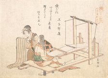 The Weaving Factory, ca. 1802. Creator: Hokusai.